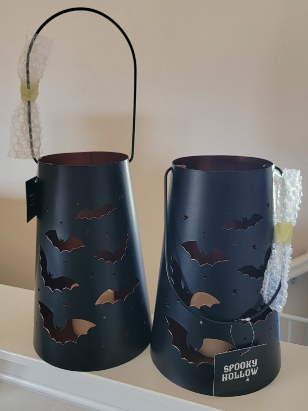 Halloween Bat Lanterns with LED Candles